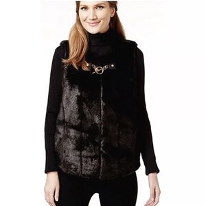 Michael Kors :  Elegant Black Faux Fur Vest